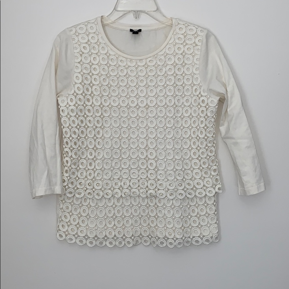 J Crew White texture top